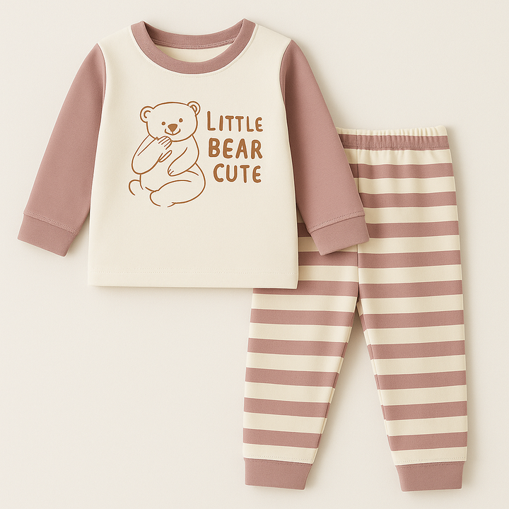 SUNSHINE BABY WINTER PAJAMA SET LITTLE BEAR OFFWHITE & PURPLE 120