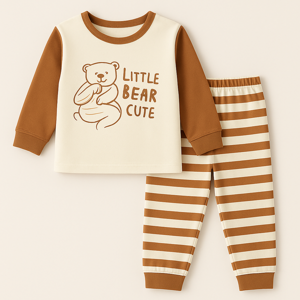 SUNSHINE BABY WINTER PAJAMA SET LITTLE BEAR OFFWHITE & BROWN 120