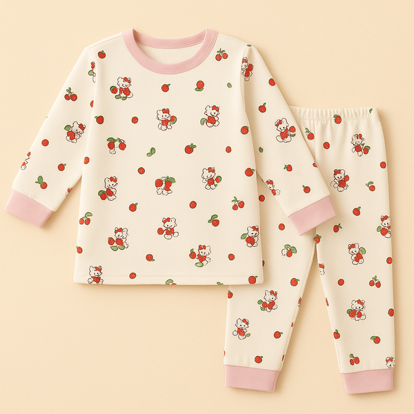 SUNSHINE BABY WINTER PAJAMA SET BERRY RABBIT OFF WHITE 160