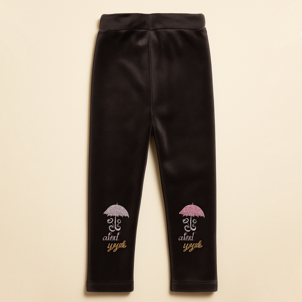 SUNSHINE GIRLS VELVAT TIGHTS UMBRELLA DARK BROWN 3XL