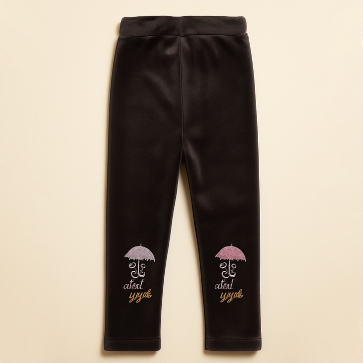 SUNSHINE GIRLS VELVAT TIGHTS UMBRELLA DARK BROWN 3XL