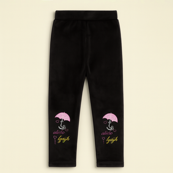 SUNSHINE GIRLS VELVAT TIGHTS UMBRELLA BLACK 3XL