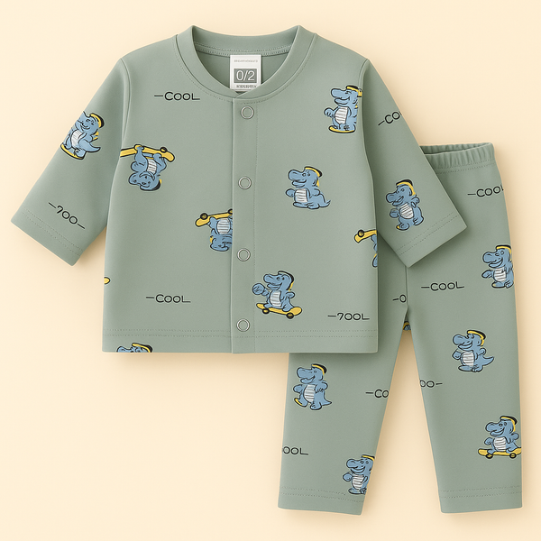SUNSHINE BABY SLEEPSUIT COOL DINO GREEN 3-6M