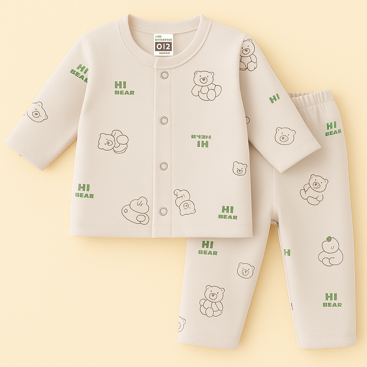 SUNSHINE BABY SLEEPSUIT HI BEAR GREY 3-6M