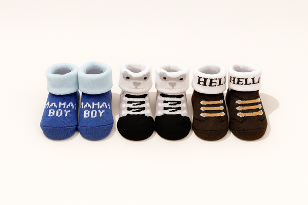 SUNSHINE BABY 3 PCS MULTI SOCK SET MAMA S BOY 0-9M