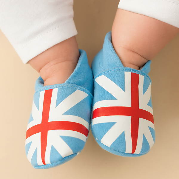 SUNSHINE BABY SHOES ENGLAND FLAG BLUE 13 9-12M