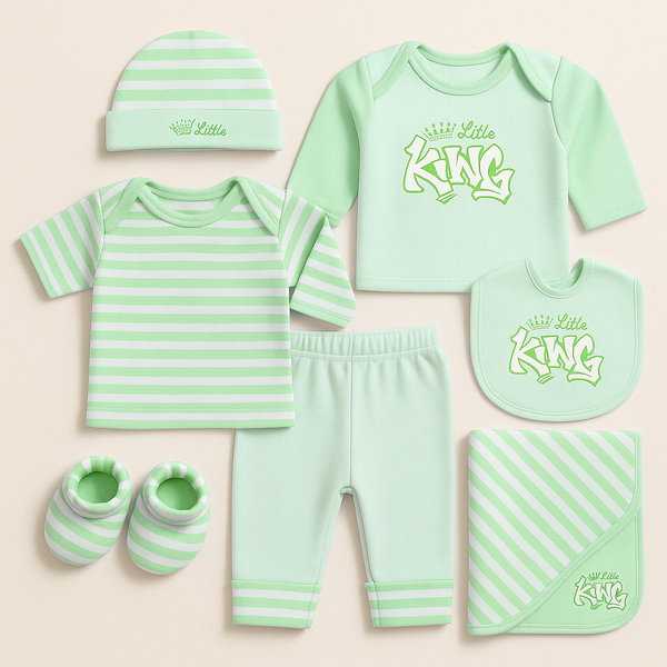 SUNSHINE BABY 8 PCS GIFT SET FLEECE LITTLE KING GREEN
