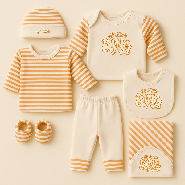 SUNSHINE BABY 8 PCS GIFT SET FLEECE LITTLE KING BROWN