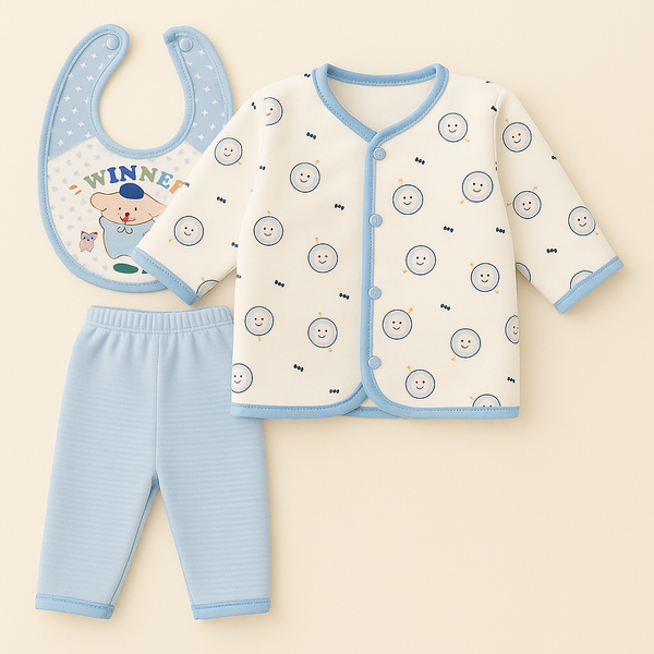 Baby Warm 3Pcs Pajama Set Winner Blue - Sunshine