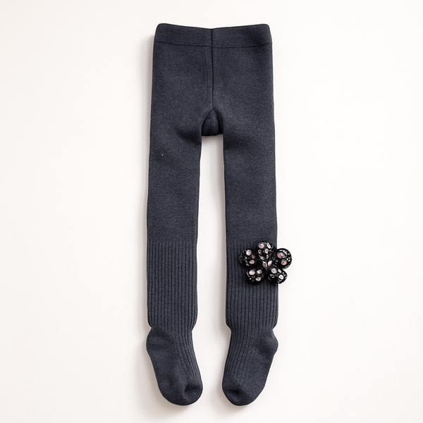 SUNSHINE GIRLS TIGHTS WITH BOW DARK GREY XXL