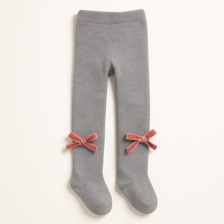 SUNSHINE GIRLS TIGHTS WITH BOW GREY XXL