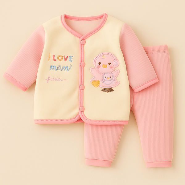 SUNSHINE BABY WINTER PAJAMA SET PENGUIN PINK