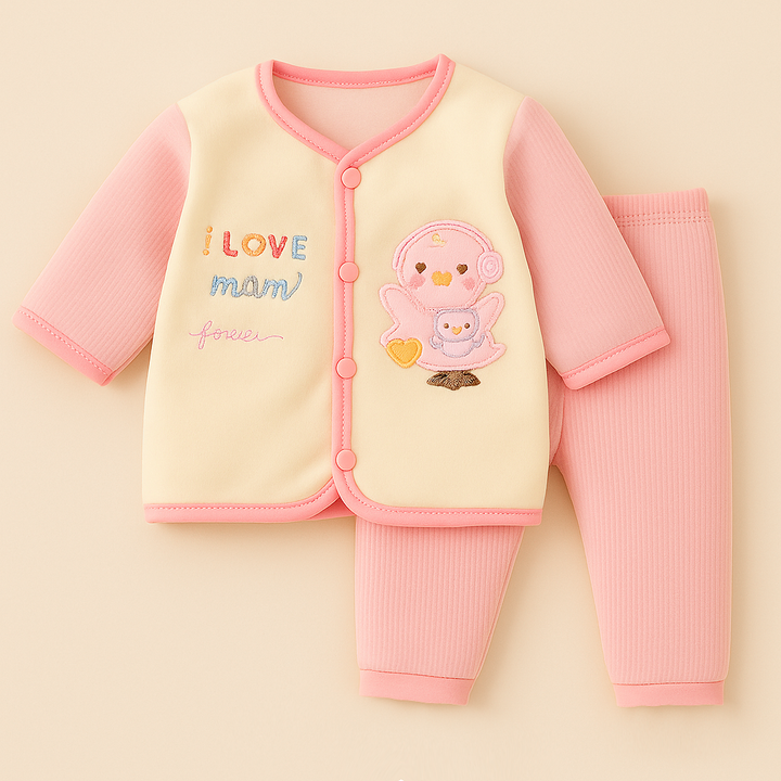 SUNSHINE BABY WINTER PAJAMA SET PENGUIN PINK