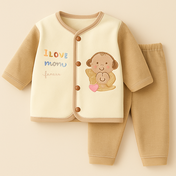 SUNSHINE BABY WINTER PAJAMA SET PENGUIN BROWN