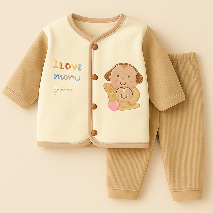 SUNSHINE BABY WINTER PAJAMA SET PENGUIN BROWN