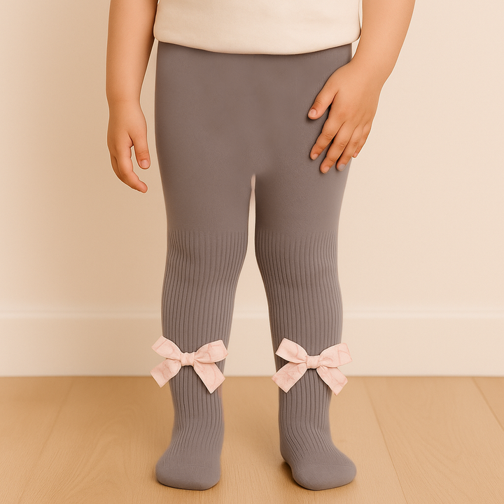 SUNSHINE GIRLS LEGGY WITH BOW  BROWN 2-3Y