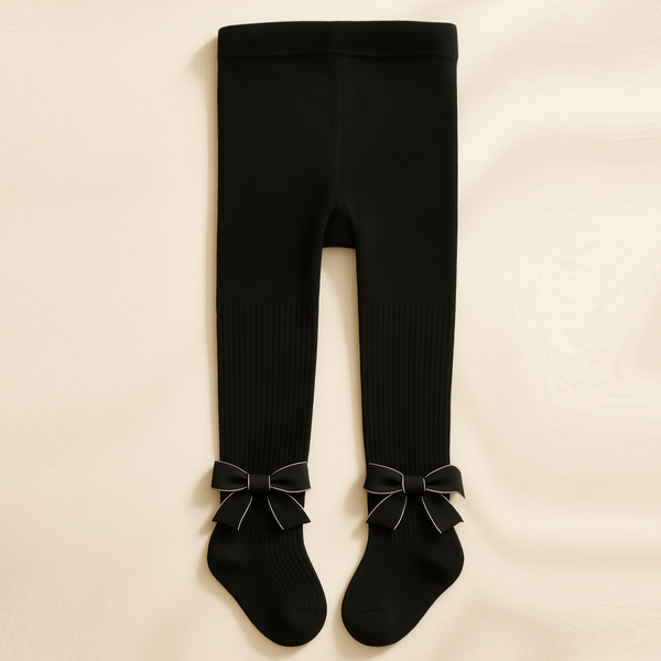 SUNSHINE GIRLS LEGGY WITH BOW  BLACK 2-3Y