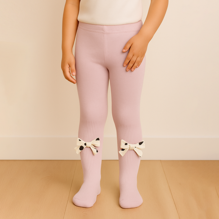 SUNSHINE GIRLS LEGGY WITH BOW  BABY PINK 2-3Y