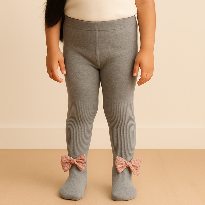 SUNSHINE GIRLS LEGGY WITH BOW  GREY 2-3Y