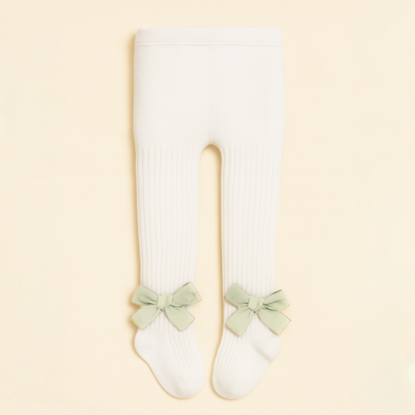 SUNSHINE GIRLS LEGGY WITH BOW  WHITE 2-3Y