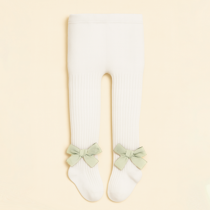 SUNSHINE GIRLS LEGGY WITH BOW  WHITE 2-3Y