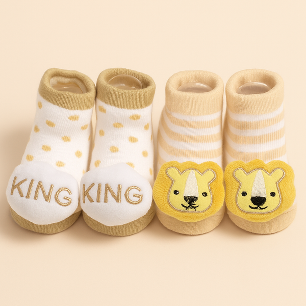 SUNSHINE BABY SHOES 2 PCS SET LION KING BROWN 0-9M