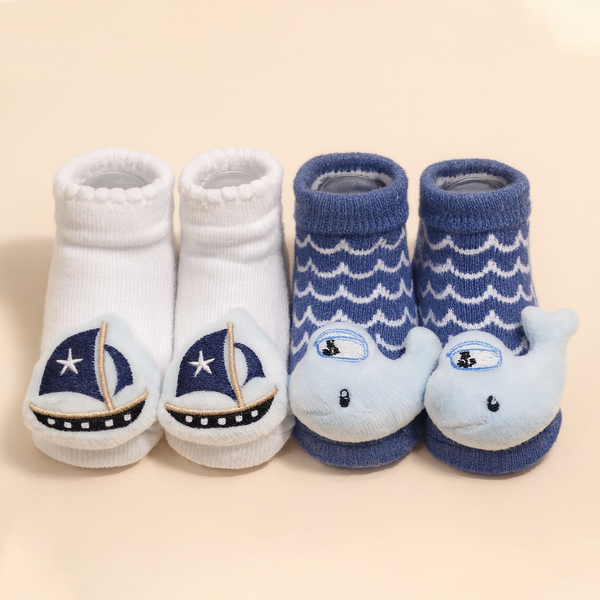 SUNSHINE BABY SHOES 2 PCS SET DOLPHIN BLUE 0-9M
