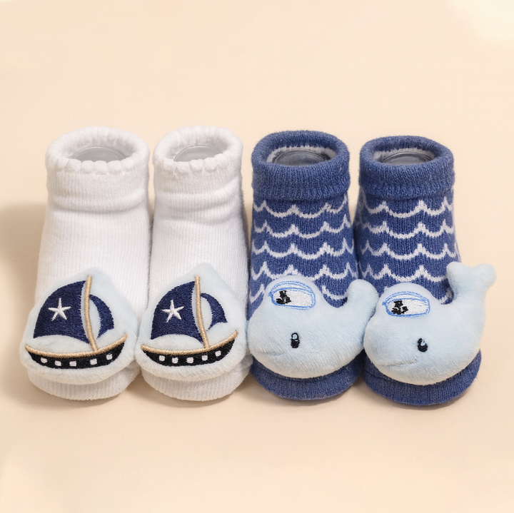 SUNSHINE BABY SHOES 2 PCS SET DOLPHIN BLUE 0-9M