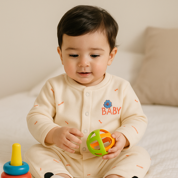 SUNSHINE BABY FLEECE SLEEPSUIT BABY OFFWHITE 3-6M