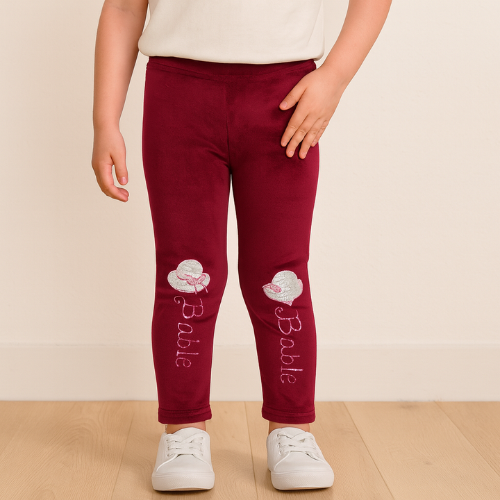 SUNSHINE GIRLS VELVET FLEECE TIGHT BABLE MAROON 3XL