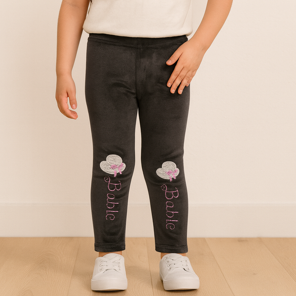 SUNSHINE GIRLS VELVET FLEECE TIGHT BABLE GREY 3XL