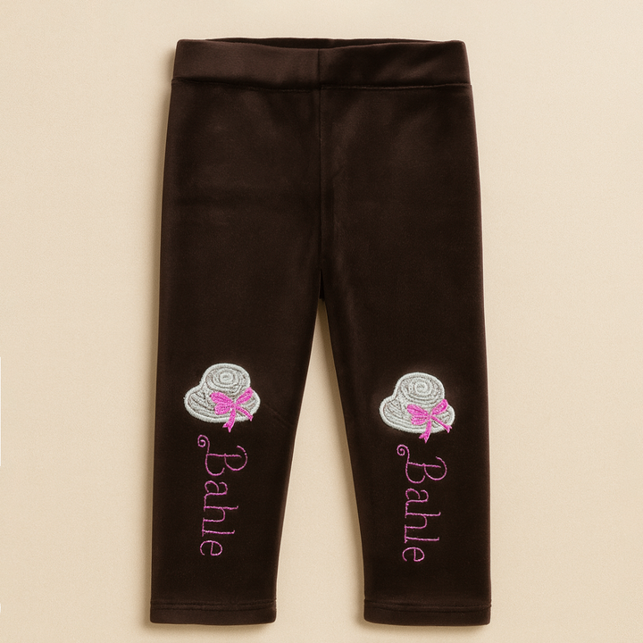 SUNSHINE GIRLS VELVET FLEECE TIGHT BABLE BROWN 3XL