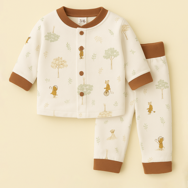 SUNSHINE BABY WINTER PAJAMA SET TREES & DONKEY WHITE 80-48(12-18M)