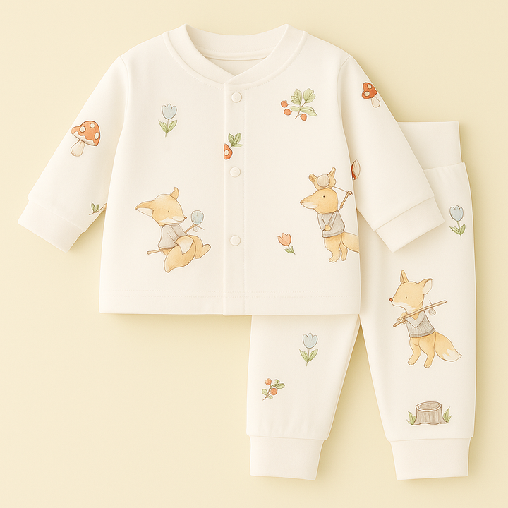 SUNSHINE BABY WINTER PAJAMA SET FOX WHITE 80-48(12-18M)