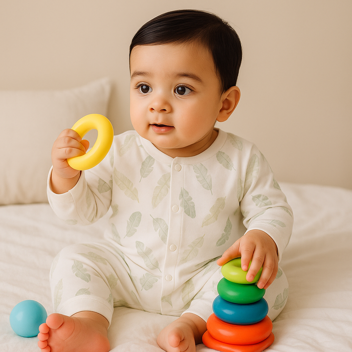 SUNSHINE BABY WINTER PAJAMA SET LEAVES WHITE 59-44 (3-6M)