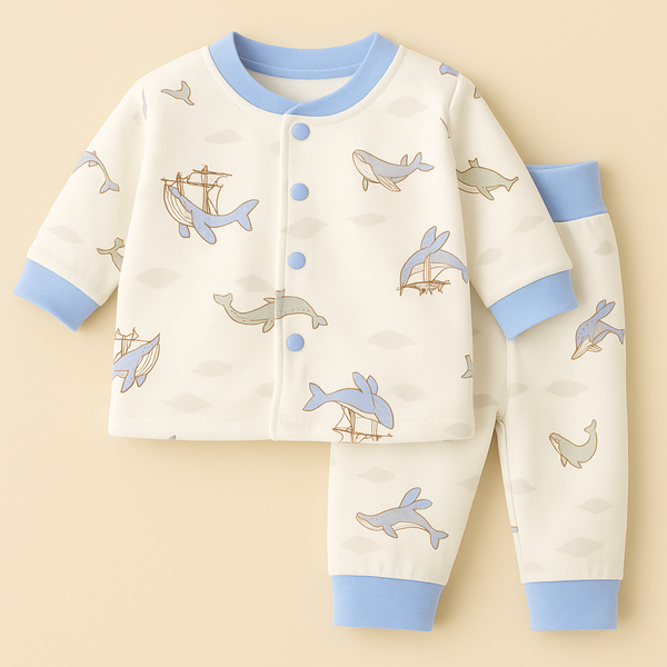 SUNSHINE BABY WINTER PAJAMA SET DOLPHIN WHITE 80-48(12-18M)