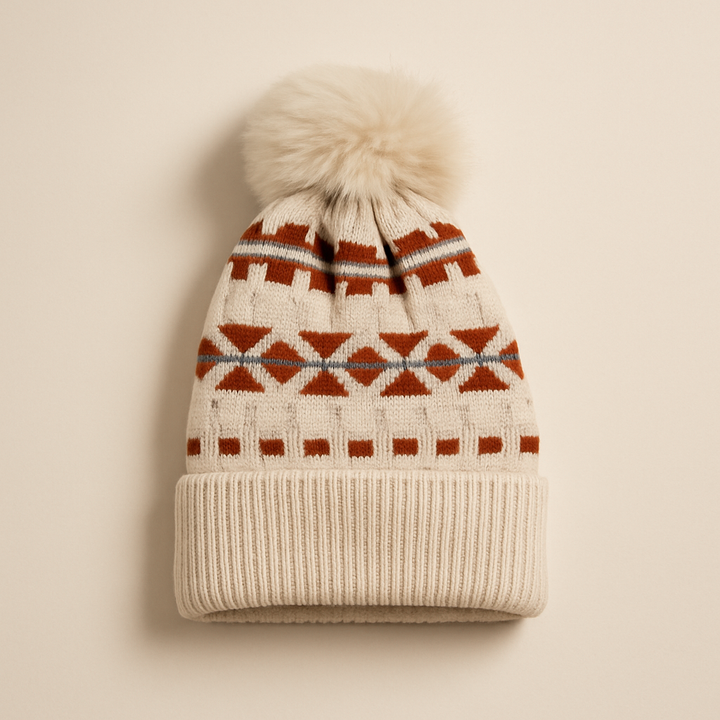 SUNSHINE BABY WOOLEN CAP PATTERN BEIGE