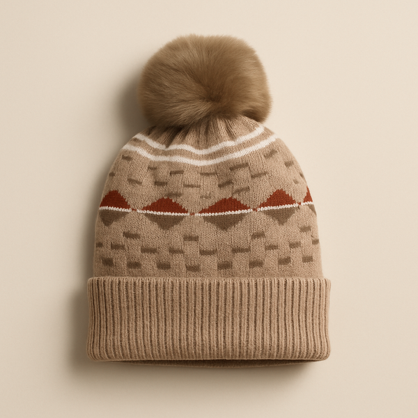 SUNSHINE BABY WOOLEN CAP PATTERN BROWN