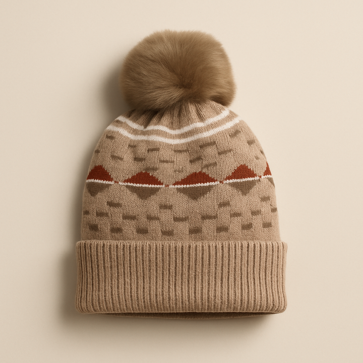 SUNSHINE BABY WOOLEN CAP PATTERN BROWN