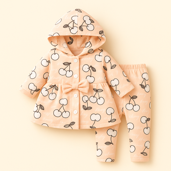 SUNSHINE BABY VELVAT HOODED PAJAMA SET BERRY PINK (2)