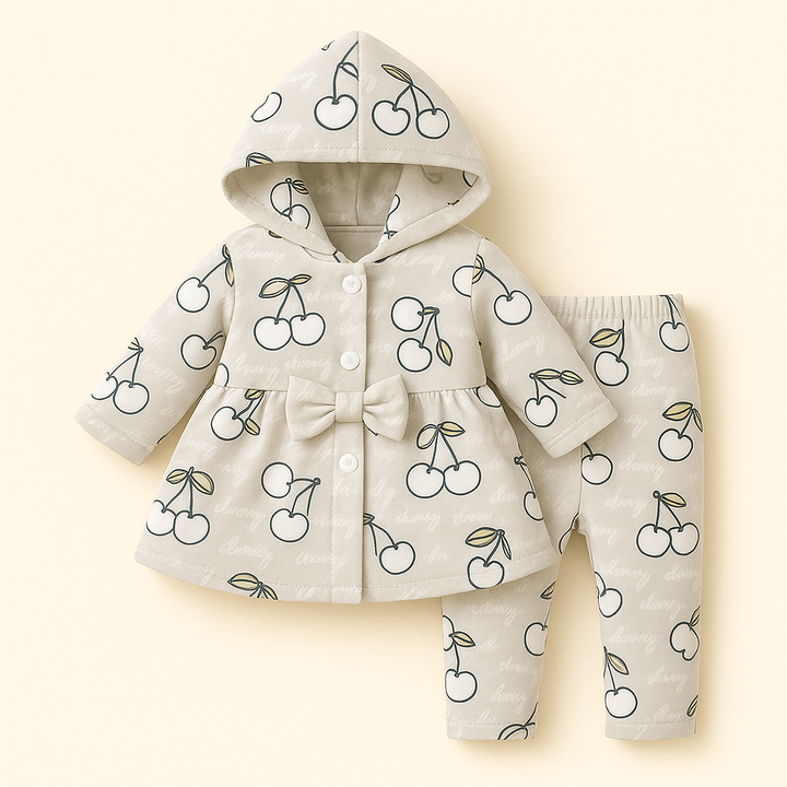 SUNSHINE BABY VELVAT HOODED PAJAMA SET BERRY GREY (2)