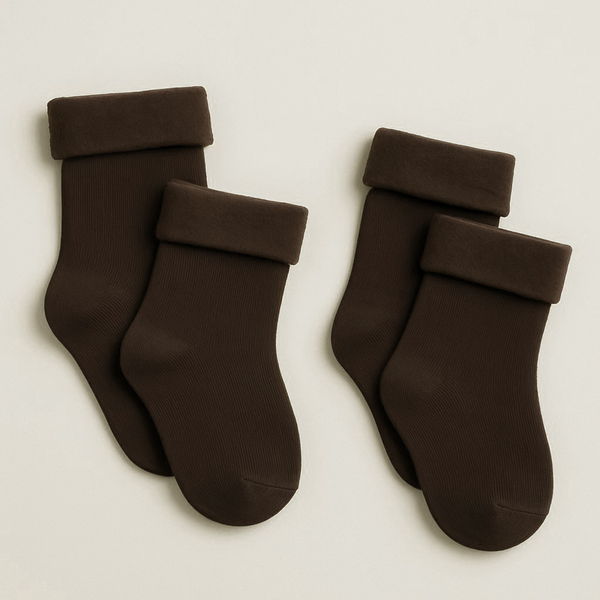 SUNSHINE BABY FLEECE SOCKS PACK OF 2 LIGHT BROWN