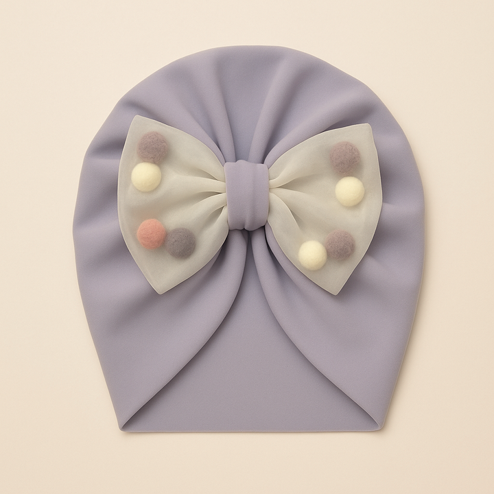 SUNSHINE BABY TURBAN CAP WITH BOW BLUE