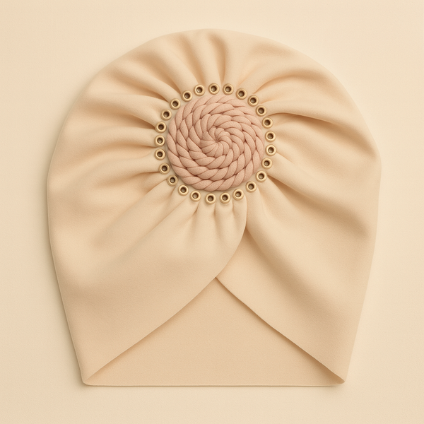 SUNSHINE BABY TURBAN CAP ROSE BEIGE