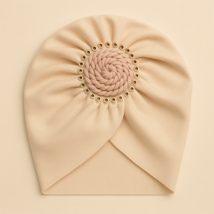 SUNSHINE BABY TURBAN CAP ROSE BEIGE