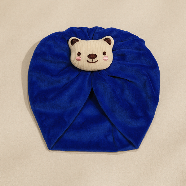 SUNSHINE BABY TURBAN CAP BEAR ROYAL BLUE