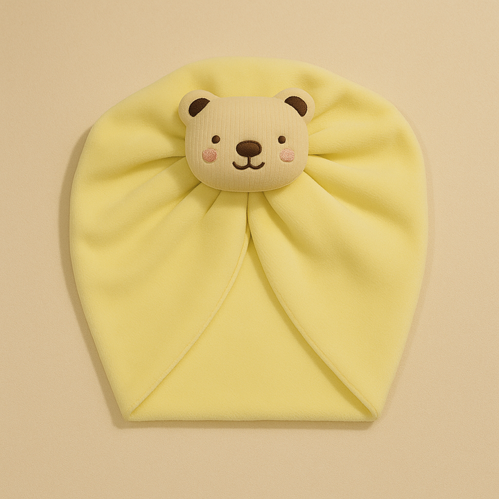 SUNSHINE BABY TURBAN CAP BEAR YELLOW
