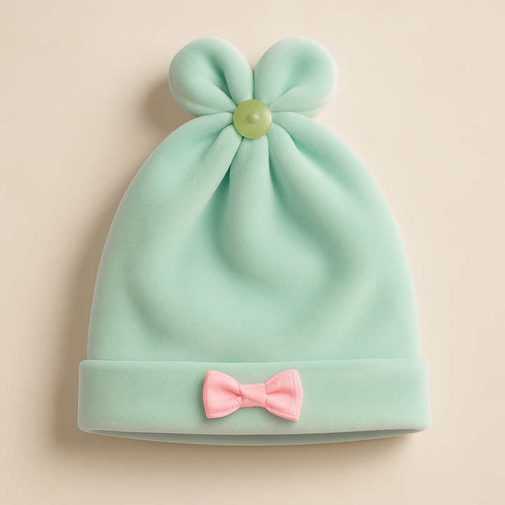 SUNSHINE BABY SOFT CAP BOW SEA GREEN