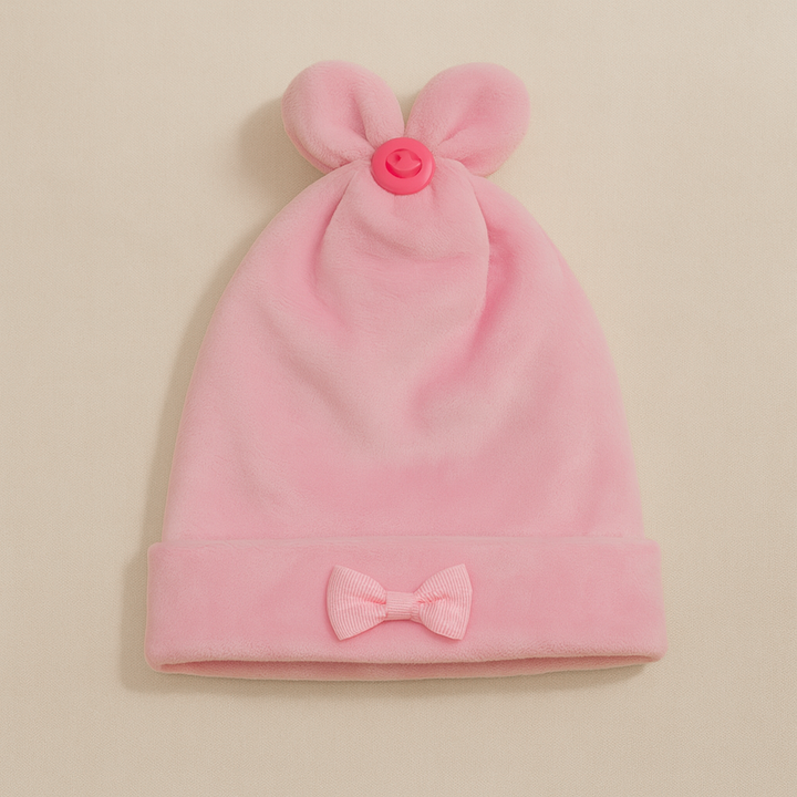 SUNSHINE BABY SOFT CAP BOW BABY PINK