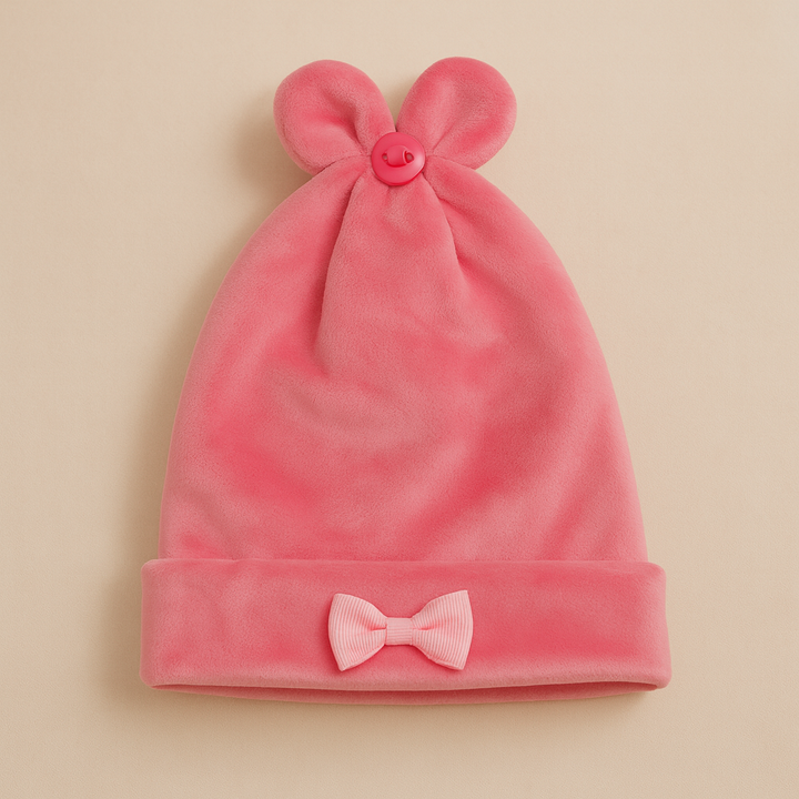 SUNSHINE BABY SOFT CAP BOW PEACH